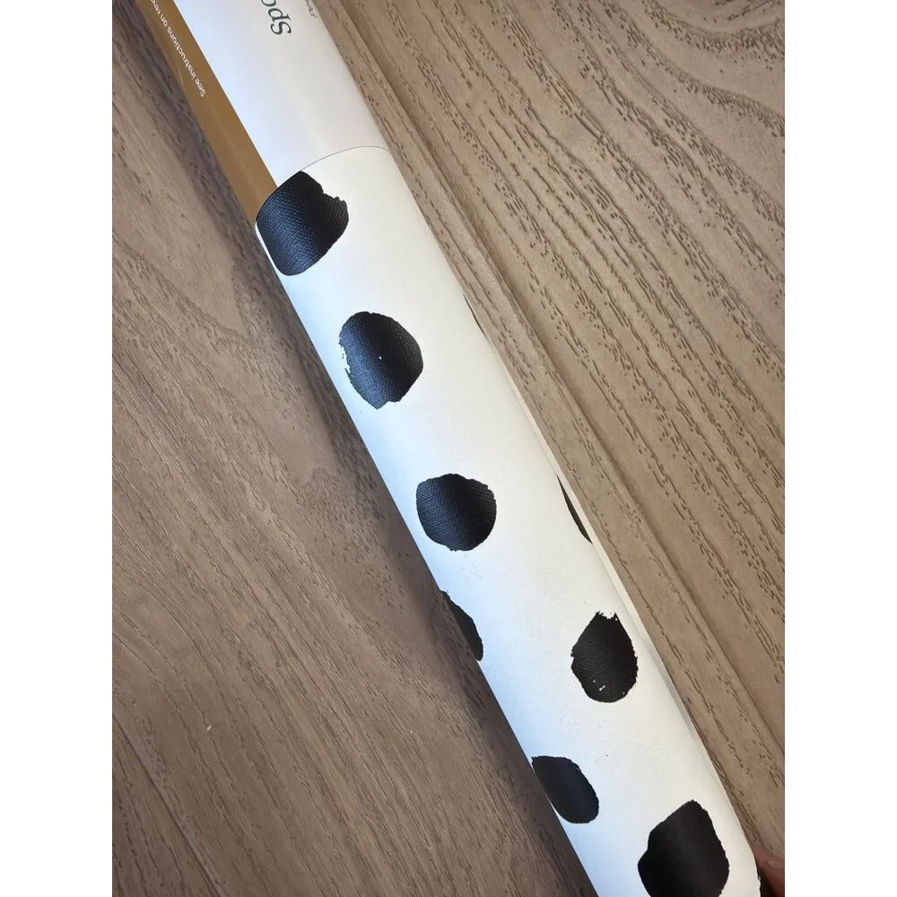 Spoonflower Peel & Stick Wallpaper Roll Black White Polka Dot Pattern Removable